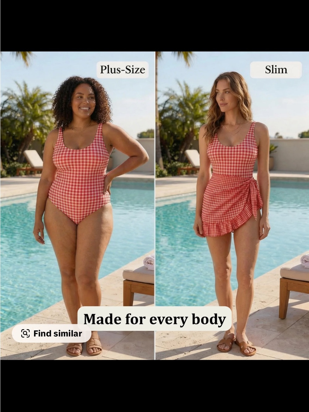 Red Gingham Scoop One-Piece Swimsuit